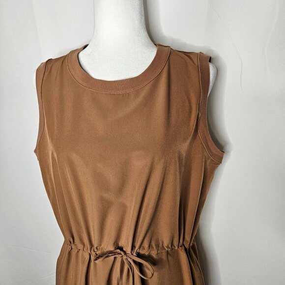 NEW Hilary Radley Size Large Sleeveless Dress Side Seam Pockets Drawstring Waist - Picture 3 of 11